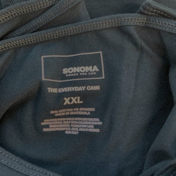 Sonoma 2PC Set Everyday Cami Tank Top Ash Gray & Abyss Green Size XXL NEW - Picture 5 of 5